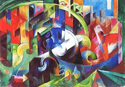 Rinder 2 von Franz Marc als Kunstdruck auf Leinwand