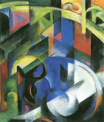 Rinder Detail von Franz Marc als Kunstdruck auf Leinwand