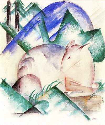 Rotes Reh 2 von Franz Marc als Kunstdruck auf Leinwand