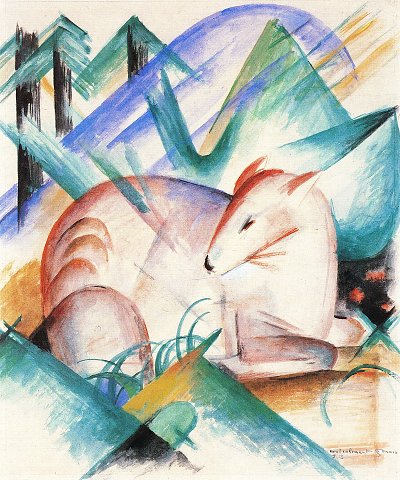 Rotes Reh 3 von Franz Marc als Kunstdruck auf Leinwand