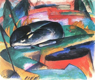 Schlafendes Reh von Franz Marc als Kunstdruck auf Leinwand
