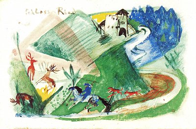Schloss Ried von Franz Marc als Kunstdruck auf Leinwand