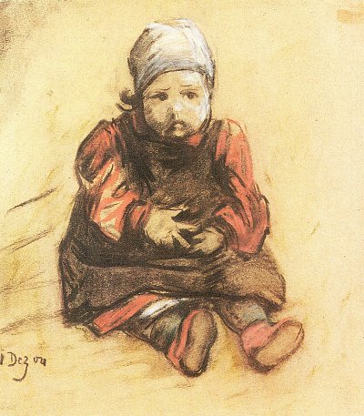 Sitzendes Kind von Franz Marc als Kunstdruck auf Leinwand