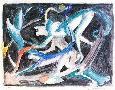 Spielende Affen von Franz Marc als Kunstdruck auf Leinwand