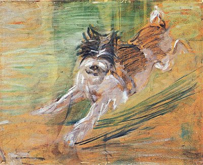 Springender Hund Schlick von Franz Marc als Kunstdruck auf Leinwand