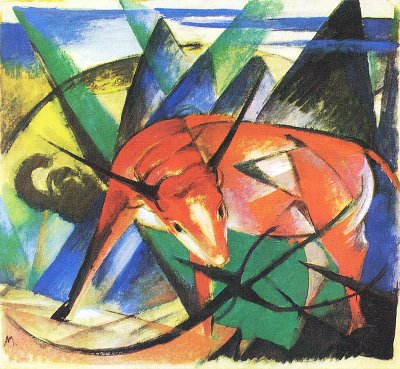 Stier von Franz Marc als Kunstdruck auf Leinwand