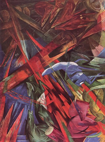 Tierschicksale von Franz Marc als Kunstdruck auf Leinwand