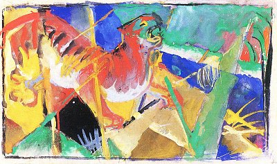 Tiger im Dschungel von Franz Marc als Kunstdruck auf Leinwand