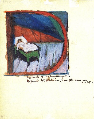 Vignette D von Franz Marc als Kunstdruck auf Leinwand