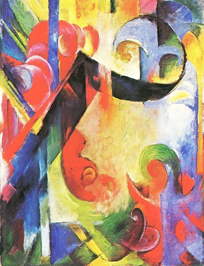 Zerbrochene Formen von Franz Marc als Kunstdruck auf Leinwand
