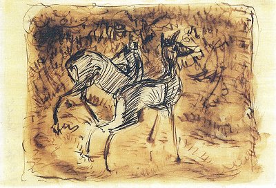 Zwei Rehe im Walde von Franz Marc als Kunstdruck auf Leinwand