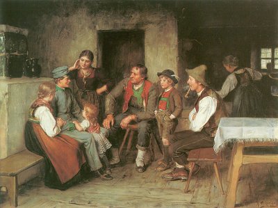 Der Urlauber von Franz Defregger als Kunstdruck auf Leinwand