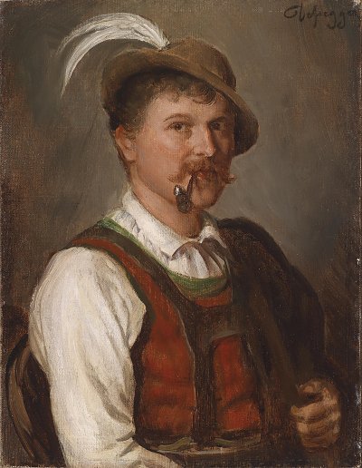 Junger Bursch in Sonntagstracht von Franz Defregger als Kunstdruck auf Leinwand