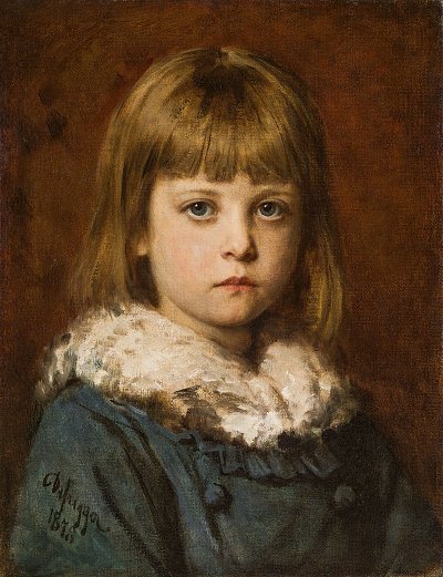 Maedchenportraet Giese Schweiger von Franz Defregger als Kunstdruck auf Leinwand
