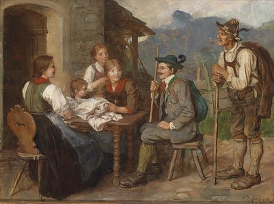 Salon Tiroler von Franz Defregger als Kunstdruck auf Leinwand