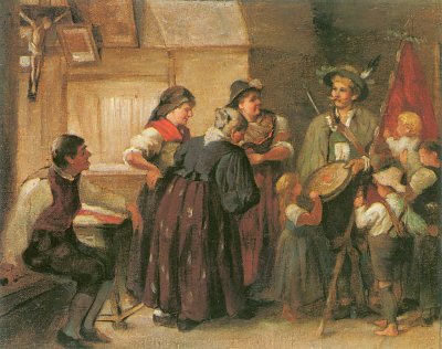 Schützenkönig von Franz Defregger als Kunstdruck auf Leinwand