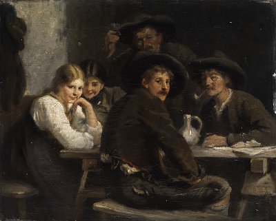Zur Gesundheit von Franz Defregger als Kunstdruck auf Leinwand