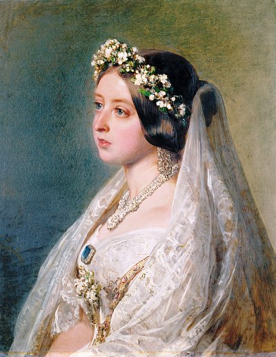 Portrait von Queen Victoria von Franz-Xaver-Winterhalter als Kunstdruck auf Leinwand