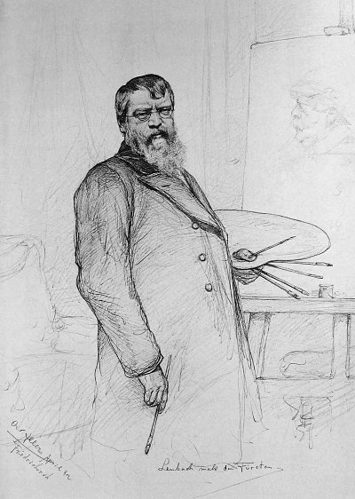 Selbstportrait von Franz von Lenbach als Kunstdruck auf Leinwand