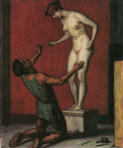 Pygmalion von Franz-von-Stuck als Kunstdruck auf Leinwand