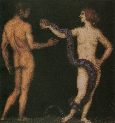 Versuchung von Franz-von-Stuck als Kunstdruck auf Leinwand
