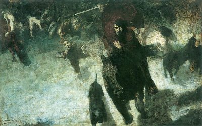 Wilde Jagd von Franz-von-Stuck als Kunstdruck auf Leinwand