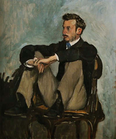 Portrait of Auguste Renoir von Frederic Bazille als Kunstdruck auf Leinwand