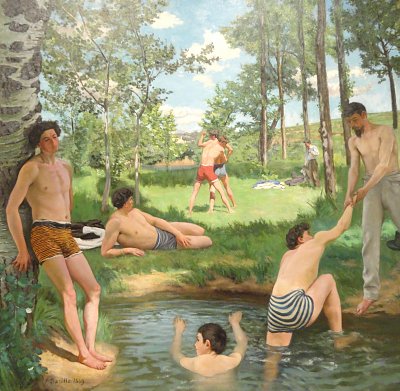 Summer scene von Frederic Bazille als Kunstdruck auf Leinwand