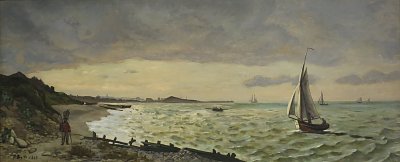 The Beach at Sainte Adresse von Frederic Bazille als Kunstdruck auf Leinwand