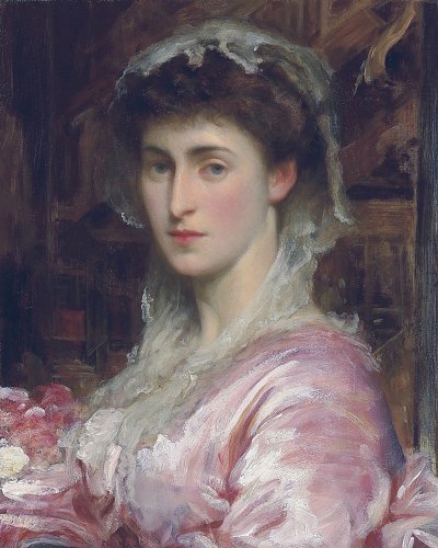 Frau Henry Evans Gordon von Frederic Leighton als Kunstdruck auf Leinwand