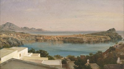 Lindos Rhodos von Frederic Leighton als Kunstdruck auf Leinwand