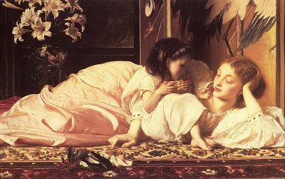 Mutter und Kind von Frederic Leighton als Kunstdruck auf Leinwand
