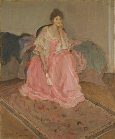 Dame in Rosa von Frederick Carl Frieseke als Kunstdruck auf Leinwand