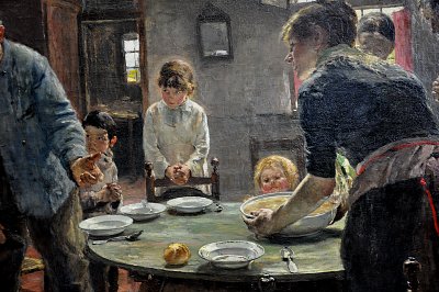 Das Tischgebet 02 von Fritz von Uhde als Kunstdruck auf Leinwand