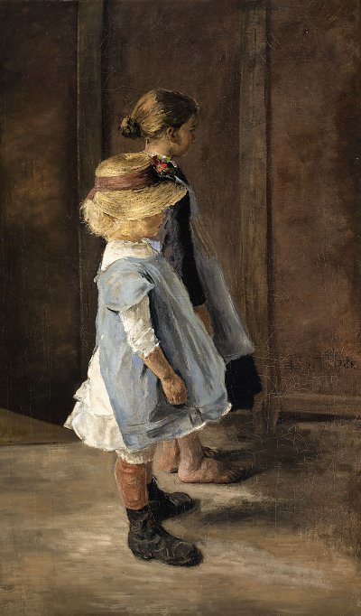 Study of two children von Fritz von Uhde als Kunstdruck auf Leinwand