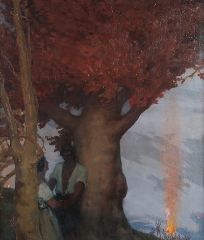 Johannisfeuer von Fritz Erler als Kunstdruck auf Leinwand
