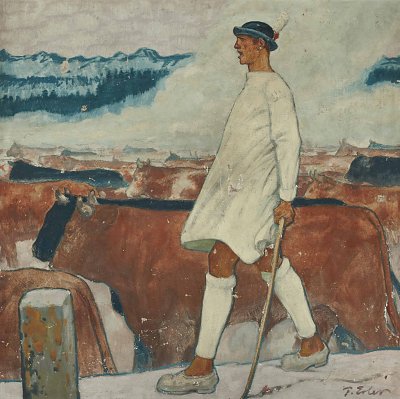 Viehhirte von Fritz Erler als Kunstdruck auf Leinwand