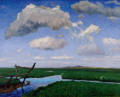 In den Wiesen von Fritz Overbeck als Kunstdruck auf Leinwand