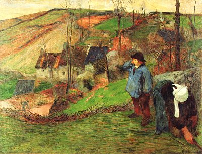 Bretonischer Schaefer von Gauguin als Kunstdruck auf Leinwand