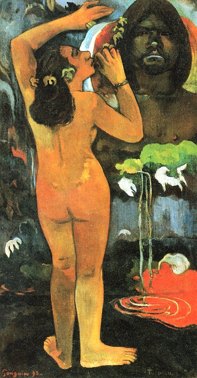 Der Mond und die Erde von Gauguin als Kunstdruck auf Leinwand