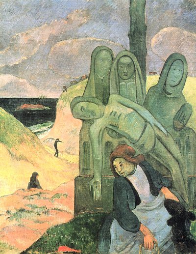 Der gruene Christus von Gauguin als Kunstdruck auf Leinwand