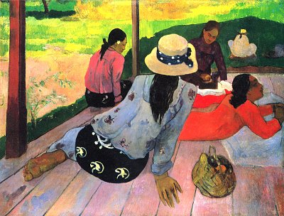 Die Mittagsruhe von Gauguin als Kunstdruck auf Leinwand