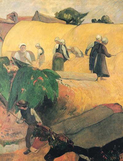 Ernte in der Bretagne von Gauguin als Kunstdruck auf Leinwand