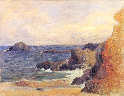 Felsige Meereskueste von Gauguin als Kunstdruck auf Leinwand