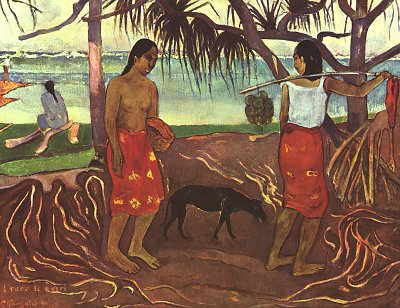 I Raro Te Oviri von Paul Gauguin als Kunstdruck auf Leinwand