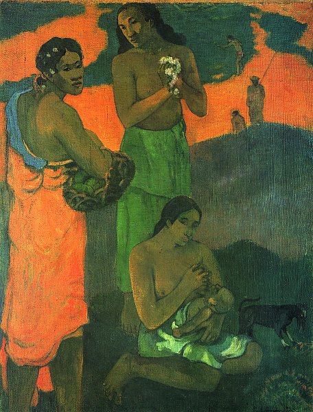 Kunstdruck Mutterschaft von Paul Gauguin als Leinwandbild