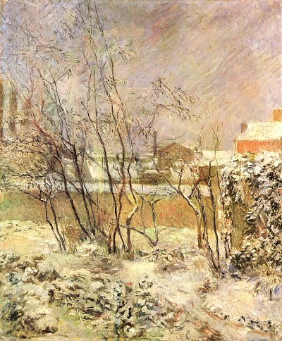 Schnee in der Rue Carcel von Paul Gauguin als Kunstdruck auf Leinwand