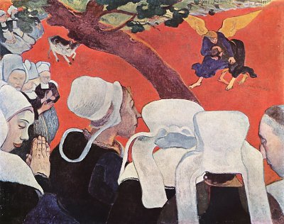 Vision nach der Predigt von Paul Gauguin als Kunstdruck auf Leinwand