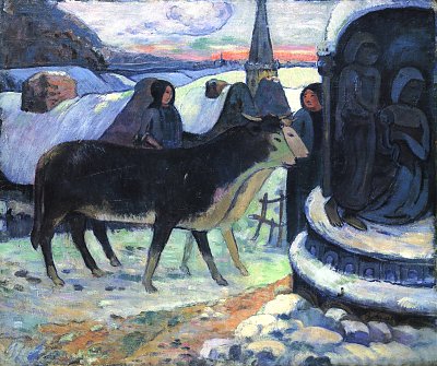 Weihnachten von Gauguin als Kunstdruck auf Leinwand
