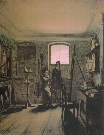 Atelier des Malers Gerhard von Kügelgen von Georg Friedrich Kersting als Kunstdruck auf Leinwand